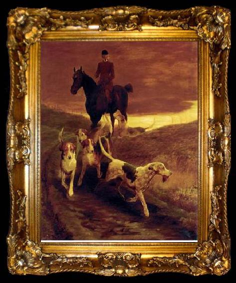 framed  unknow artist Classical hunting fox, Equestrian and Beautiful Horses, 052., ta009-2